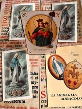 RARO LOTTO RELIQUIE medaglia Madonna Miracolosa: carte sacre speciali e medaglia ARGENTO