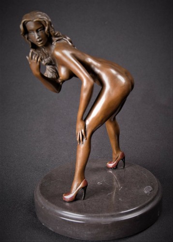 Bronzo figura donna erotico - bronzo,