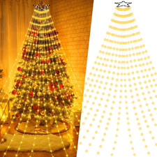 Luci Albero Di Natale Interno Esterno 400 LED 2,5 Metri 16 Fili, Lucine Luci Alb