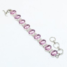 Bracciale con gioielli fatti a mano in argento sterling .925 con pietre...