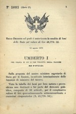 Regio Decreto col quale è