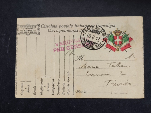Cartolina postale franchigia - postale,