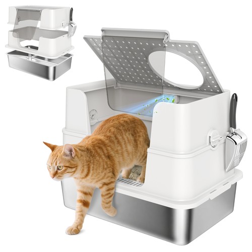 Pawhut lettiera gatto chiusa - gatto,