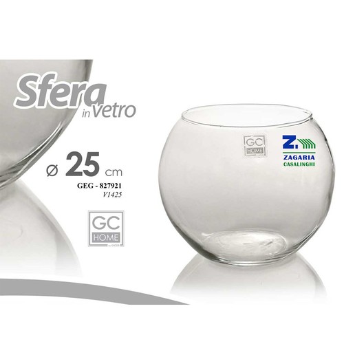 Vaso sfera vetro trasparente - sfera,