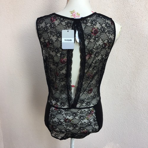 Body nero pizzo apertura sulla