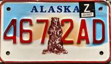 TARGA da MOTO Americana Originale ALASKA serie ORSO GRIZZLY Harley Indian USA