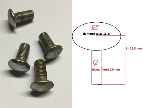 Bullone cromato paraurti - bullone, fiat