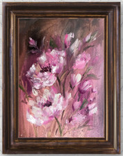 Quadro floreale rosa originale