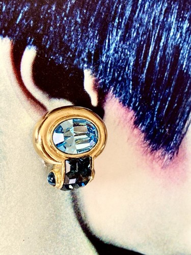 Orecchino clip blu - clip,
