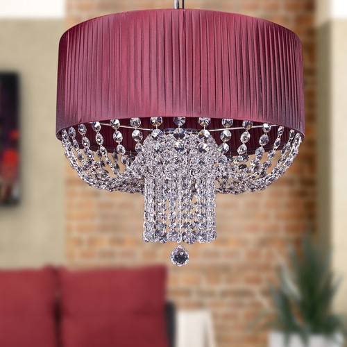Lampadario paralume bordò - bordò, 5