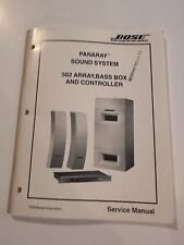 Manuale di servizio originale Bose Panaray Sound System 502 Array Bass Box Controller
