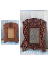 Vintage Antica Cornice Portafoto Legno Stile Liberty Art Nouveau Decò