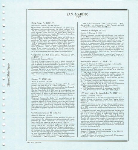 San marino 1997 fogli marini - marino,