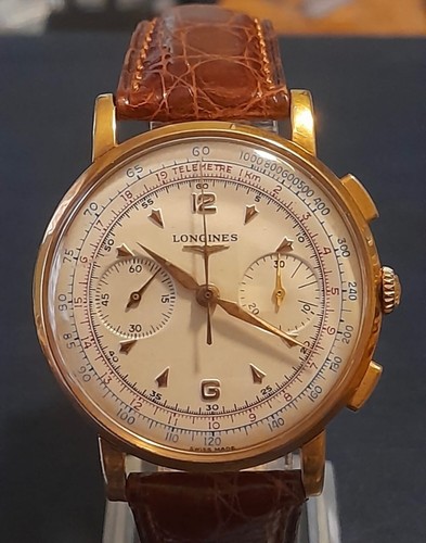 Longines chronograph rose gold - longines,