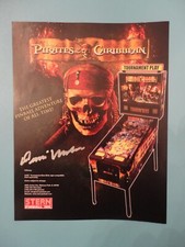 Pirati dei Caraibi flipper volantino stella brochure autografata