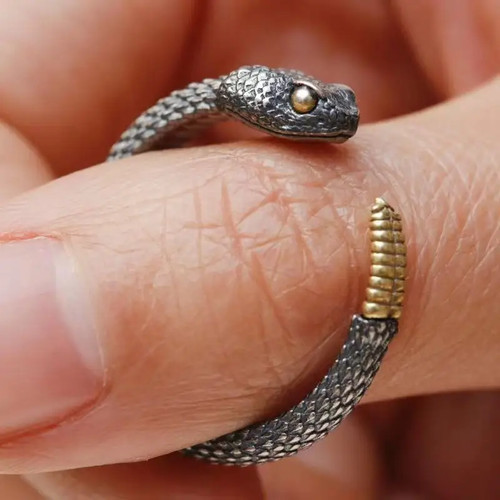 Anello sonaglio serpente - sonaglio,