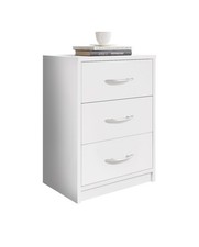 Comodino PEPE con 3 cassetti in laminato, LAP 38,5x54,2x28,2 cm