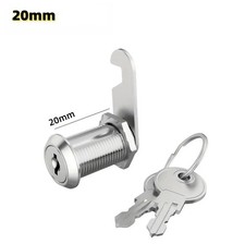 SERRATURA A CILINDRO 2 CHIAVI PER CASSETTE DELLA POSTA VETRINE ARMADIETTI 20 mm