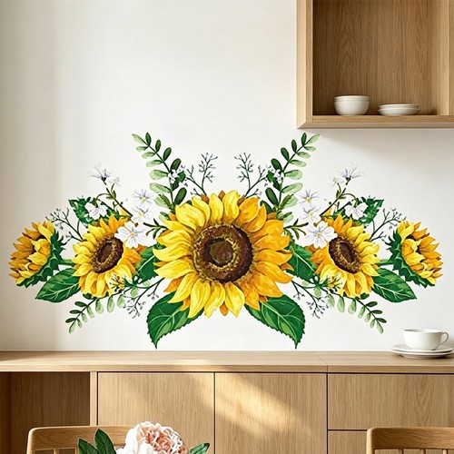Adesivi murali girasole giallo - adesivi,