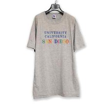 T shirt Russell Athletic Vintage grigia con logo ricamato made in USA - Taglia L