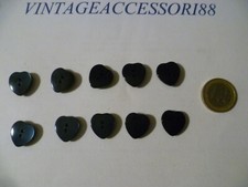 10 BOTTONI BIMBO BIMBI RESINA CUORE 2 FORI COLOR BLU SET CAMICETTA 1,5 CM