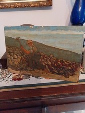 vecchio quadro olio su tavola