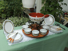 Servizio Langenthal 8 persone per fonduta in porcellana con bruciatore Rame 30Pz