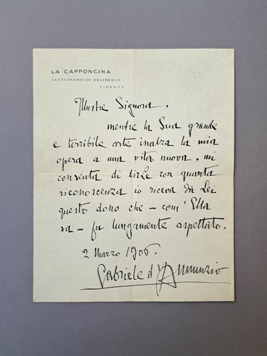 Lettera autografa originale - , di