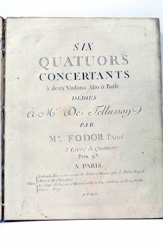 Pleyel six quatuors - pleyel, violons