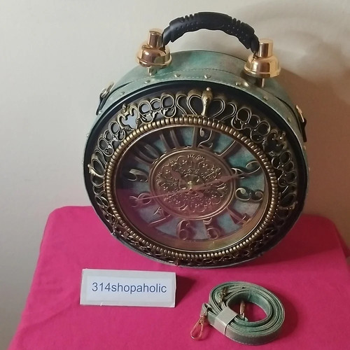 Portafoglio orologio verde/oro