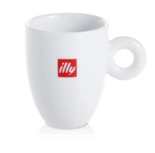 UNUSED tazza Illy mug classic logo red cappuccino, latte - small imperfection