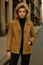 ?Vintage Icon – Giacca donna in Vera Pelle di Renna Anni ‘80 Tg L ?