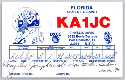 Scheda qsl port charlotte - charlotte, fl