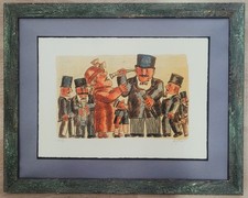 Franz Borghese  Litografia a colori Il sordo