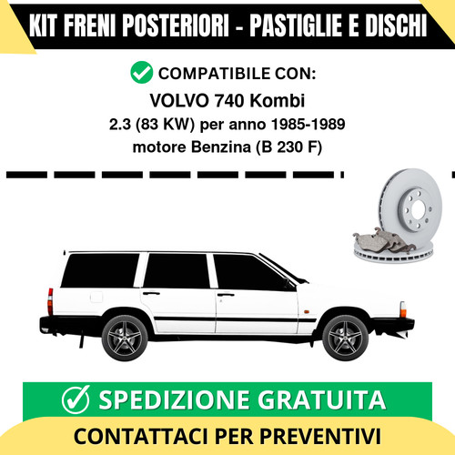 Kit freni posteriori volvo - freni, 740