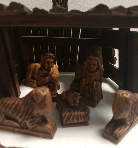 Natività finto legno pezzi - in,