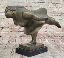 Yoga Ballerina Grasso Lady Bronzo Statua Firmato By Botero Arte Astratto