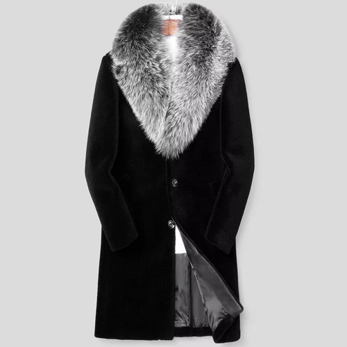 Cappotto trench uomo pelliccia