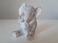 Ceramica Lenci - Elefantino Con Fiore, Modello Giovanni Grande. 1930. (Difetti).