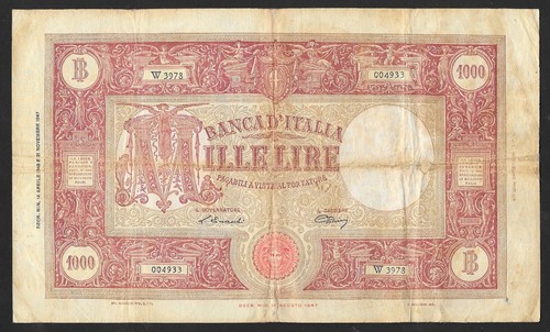 Italia banconota 1000 lire - italia,
