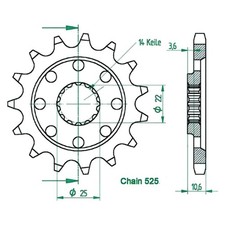 Pignone 15 denti per MV Agusta