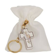 12 pz clip bag con portachiavi cresima 8x10 cm bomboniera portaconfetti  ETM-C27