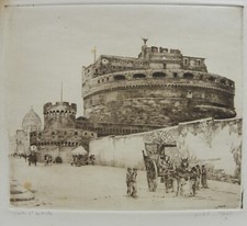 IRAS BALDESSARI (Innsbruck 1894-Roma 1965)  cm 36x48 anni '30 Castel S.Angelo