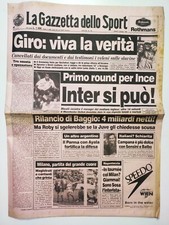 GAZZETTA DELLO SPORT 3 GIUGNO 1995 PAUL INCE INTER ROBERTO BAGGIO ABEL BALBO