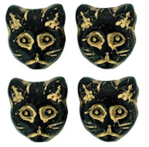 Perlina jet nero oro - nero,