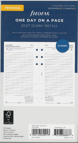 Filofax inserto calendario