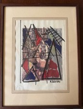 Alberto Salvioni (1915-1987) – Acquarello originale firmato e incorniciato – sog