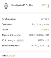 Orologio xiaomi Smart watch s1 pro Silver