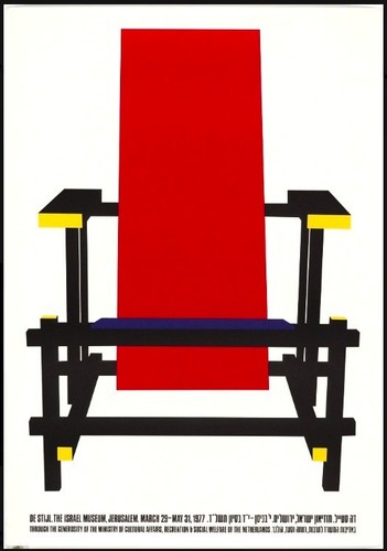 Rietveld rot blauer - rot, stuhl