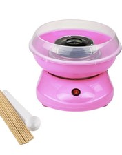 Mini Macchina per Caramelle in Cotone Rosa, 450W Riscaldamento Elettrico con 10 Bastoncini